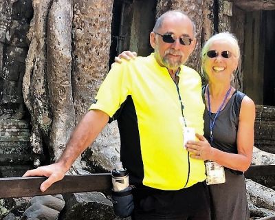 Robert Cieri Cycling on the  tour with redspokes